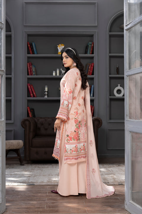 D-2268 | 3 Pcs Embroidered Lawn
