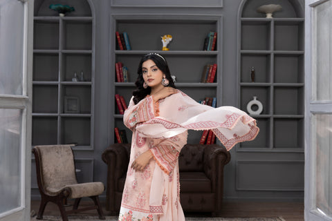 D-2268 | 3 Pcs Embroidered Lawn