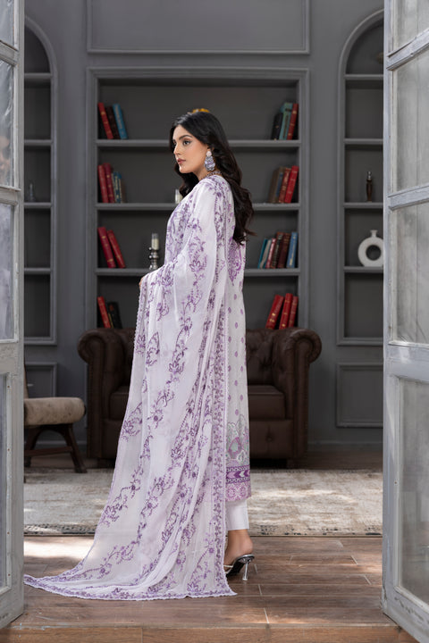 D-2269 | 3 Pcs Embroidered Lawn