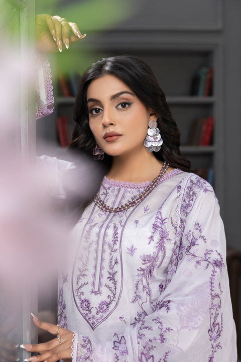 D-2269 | 3 Pcs Embroidered Lawn