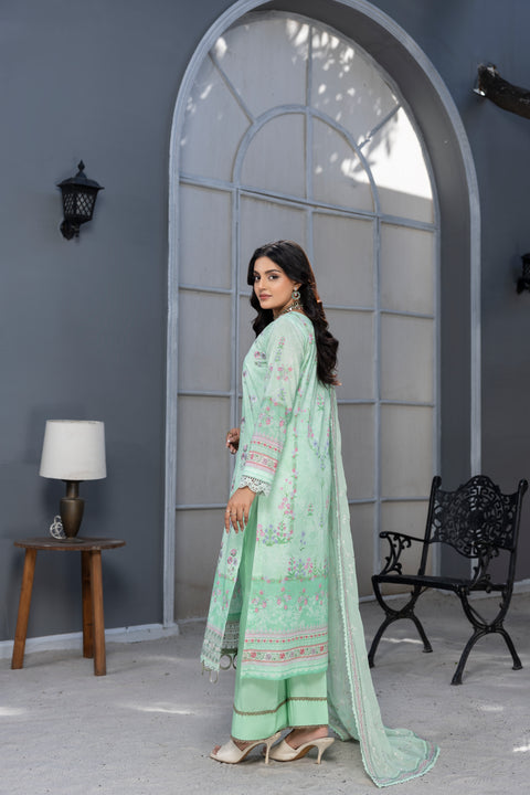D-2272 | 3 Pcs Embroidered Lawn