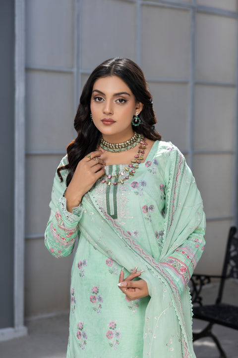 D-2272 | 3 Pcs Embroidered Lawn