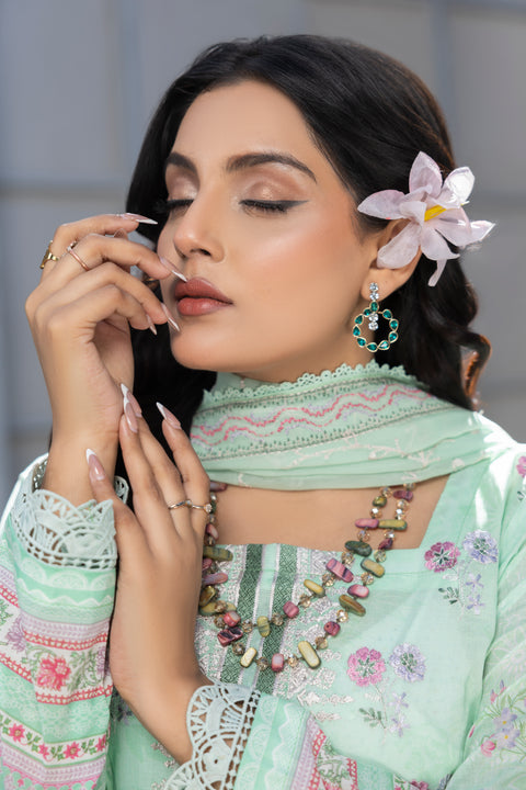 D-2272 | 3 Pcs Embroidered Lawn
