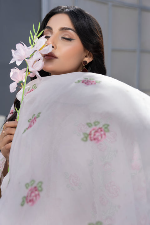 D-2273 | 3 Pcs Embroidered Lawn