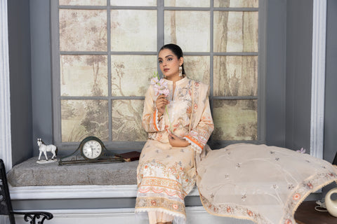 D-2276 | 3 Pcs Enmbroidered lawn