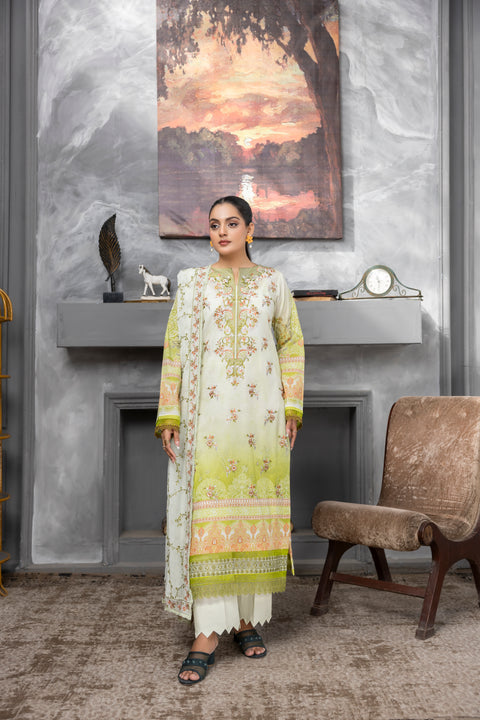 DD-2277 | 3 Pcs Embroidered Lawn