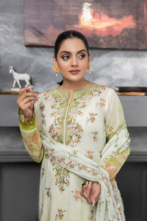 DD-2277 | 3 Pcs Embroidered Lawn
