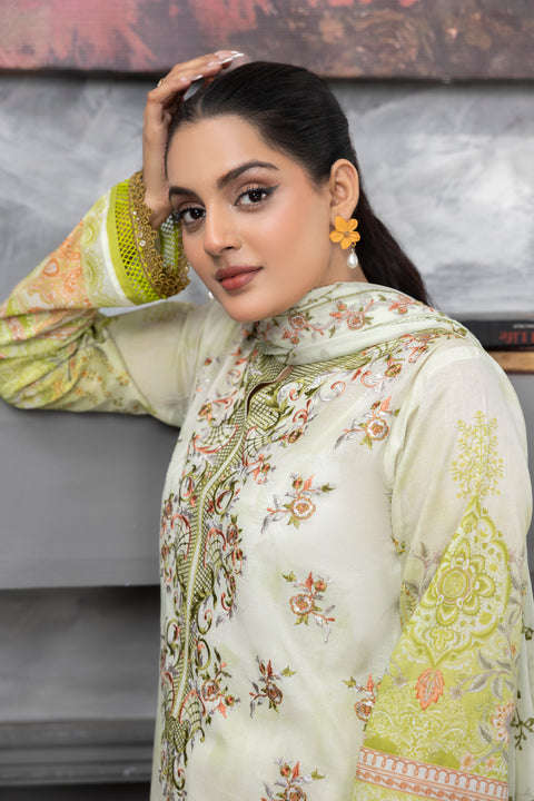 DD-2277 | 3 Pcs Embroidered Lawn