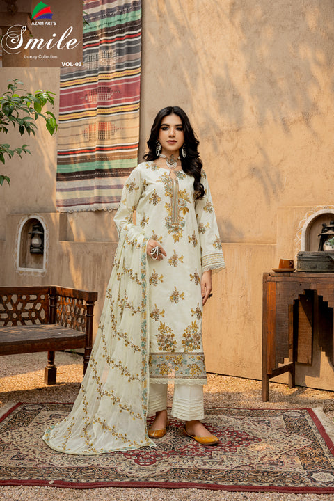D-2292 | 3 Pcs Embroidered Lawn Collection