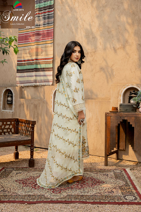 D-2292 | 3 Pcs Embroidered Lawn Collection