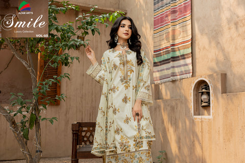 D-2292 | 3 Pcs Embroidered Lawn Collection