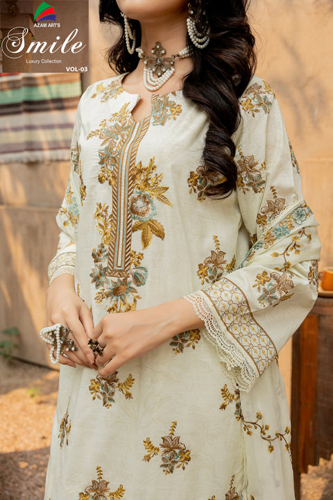 D-2292 | 3 Pcs Embroidered Lawn Collection