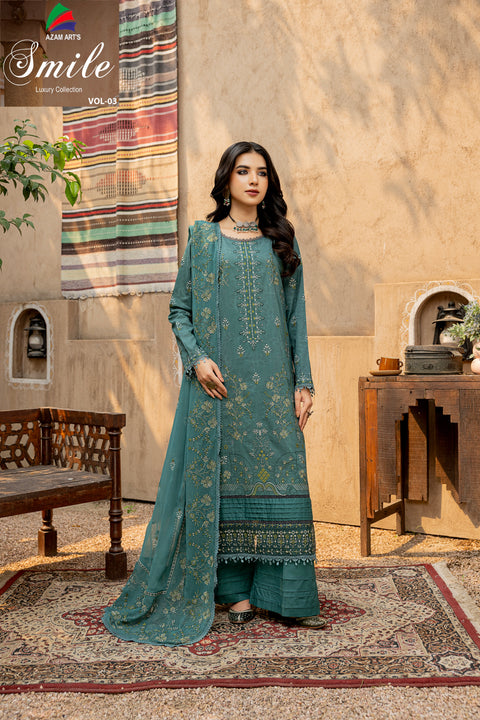 D-2291 | 3 Pcs Embroidered Lawen Collection