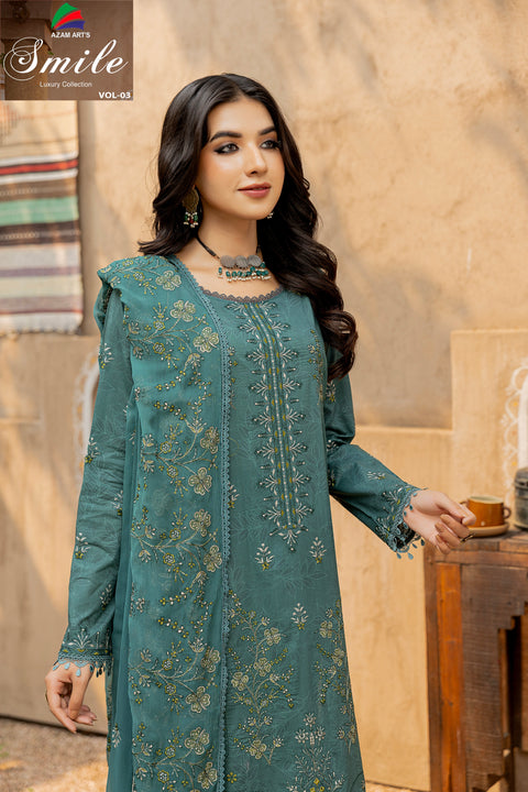 D-2291 | 3 Pcs Embroidered Lawen Collection