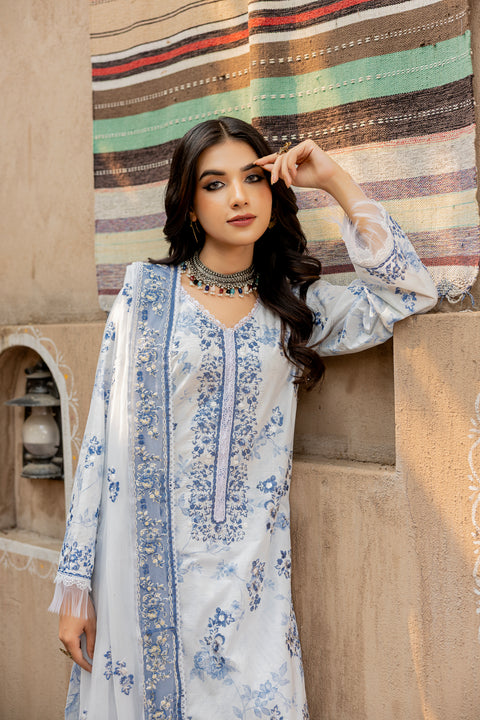 D-2293 | 3 Pcs Embroidered Lawn Collection