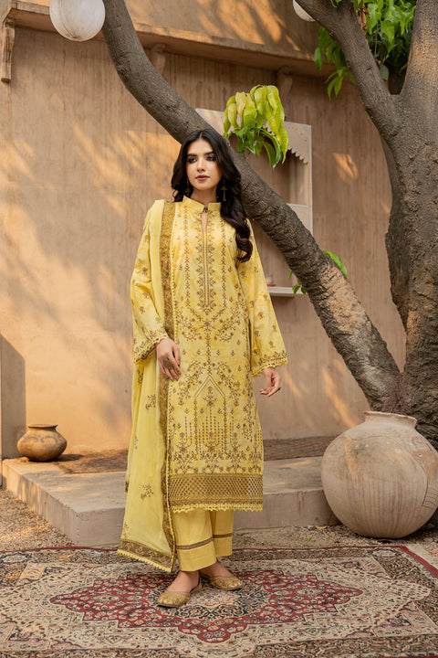 D-2294 | 3 Pcs Embroidered Lawn Collection