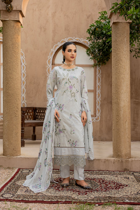D-2296 | 3 Pcs Embroidered Lawn Collection