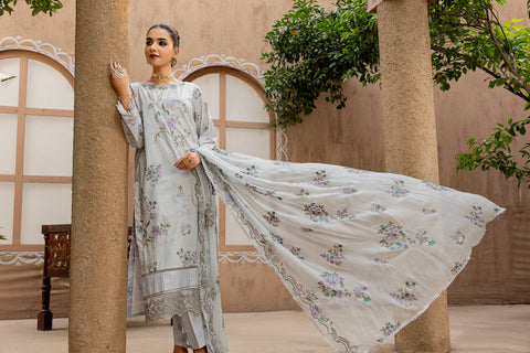 D-2296 | 3 Pcs Embroidered Lawn Collection