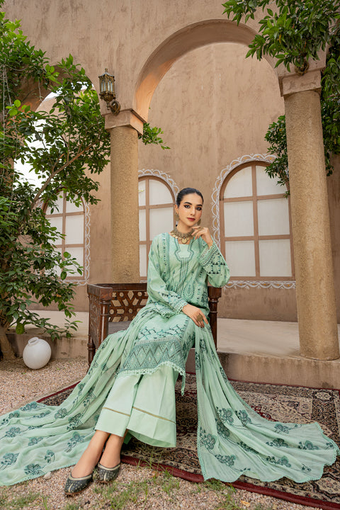 D-2297 | 3 Pcs Embroidered Lawn Collection