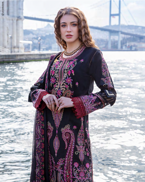 EA-512 3-PCS Luxury Embroidered Lawn