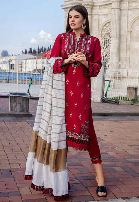 EA-515 3-PCS Luxury Embroidered Lawn