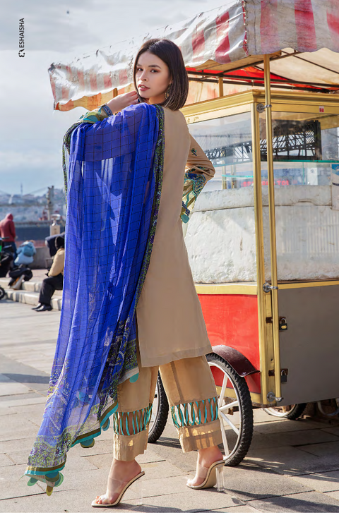 EA-516 3-PCS Luxury  Embroidered Lawn