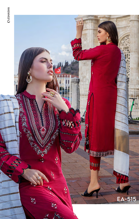 EA-515 3-PCS Luxury Embroidered Lawn