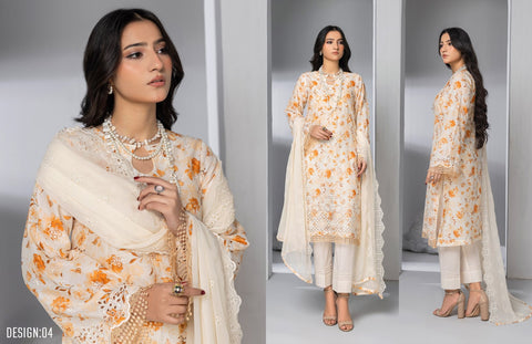 D-2132|3-Peice Embriodered Lawn Collection