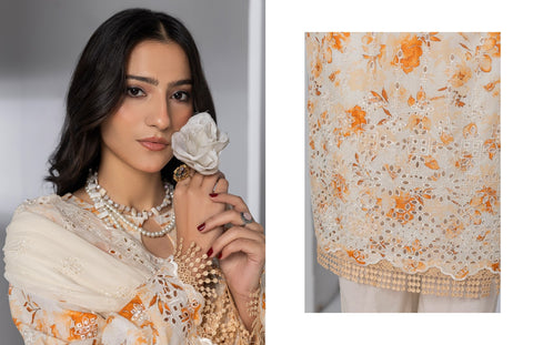 D-2132|3-Peice Embriodered Lawn Collection