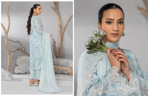 D-2133|3-Peice Embroidered Lawn Collection