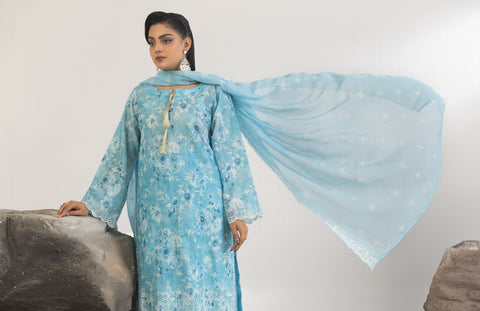 D-2140|3-Peice Embroidered Lawn Collection