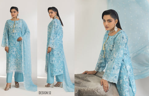 D-2140|3-Peice Embroidered Lawn Collection
