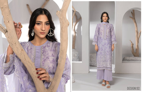 D-2130|3-Peice Lawn Embroidered Collection