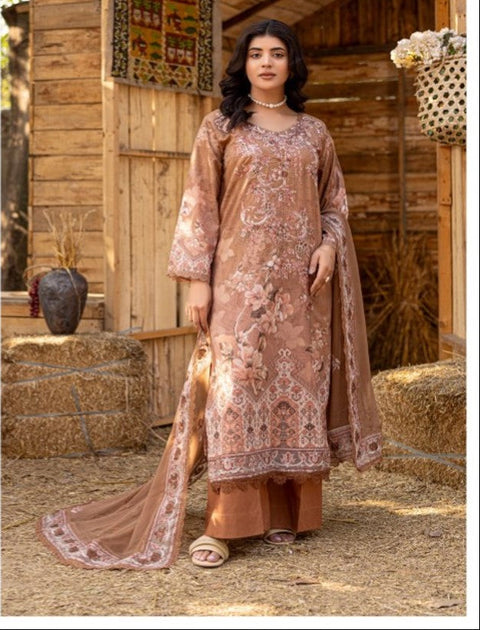D-1733 3-PCS Embroidered Lawn