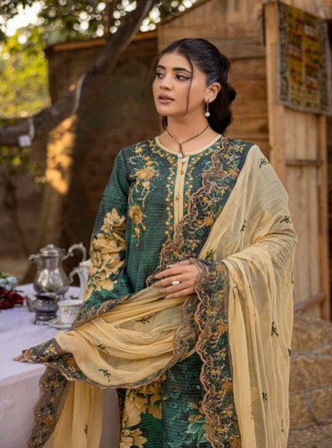 D-1737 3-PCS Embroidered Lawn