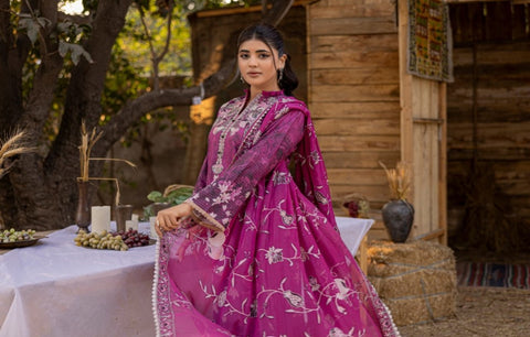 D-1738 3-PCS Embroidered Lawn