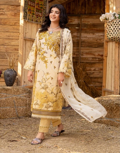D-1731 3-PCS Embroidered Lawn.
