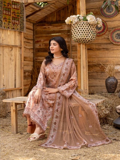 D-1733 3-PCS Embroidered Lawn