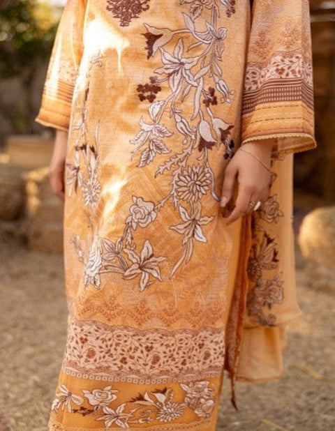D-1734 3-PCS Embroidered Lawn.