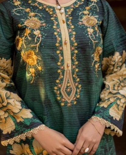 D-1737 3-PCS Embroidered Lawn