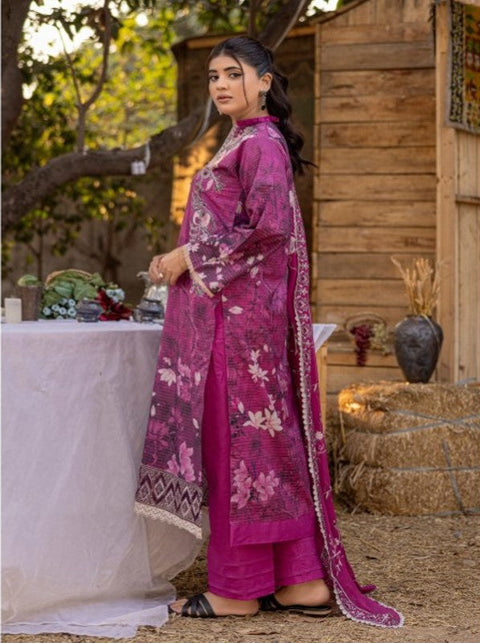 D-1738 3-PCS Embroidered Lawn