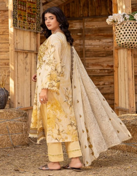 D-1731 3-PCS Embroidered Lawn.