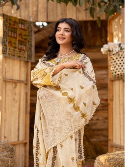 D-1731 3-PCS Embroidered Lawn.