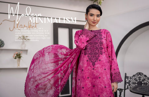 D-1881 3-PCS Embroidered Lawn Collection