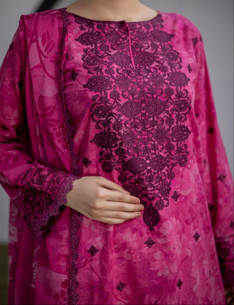 D-1881 3-PCS Embroidered Lawn Collection