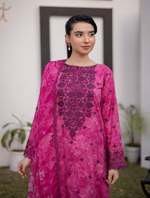 D-1881 3-PCS Embroidered Lawn Collection