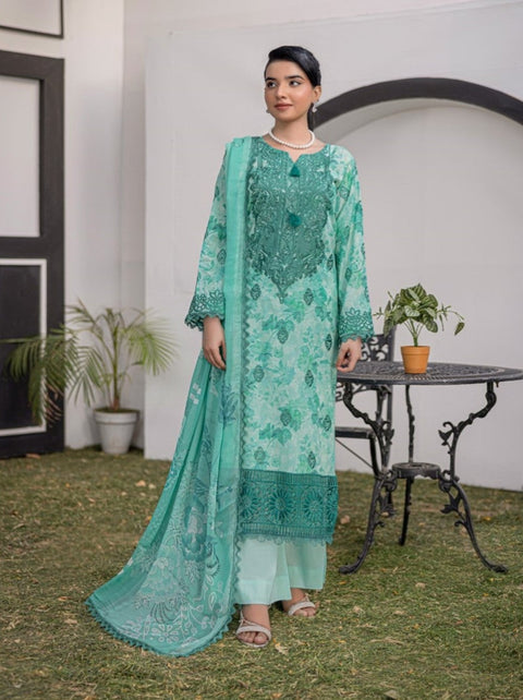 D-1882 3-PCS Embroidered Lawn Collection