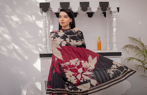 D-1876 3-PCS Embroidered Lawn Collection