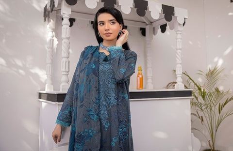 D-1877 3-PCS Embroidered Lawn Collection