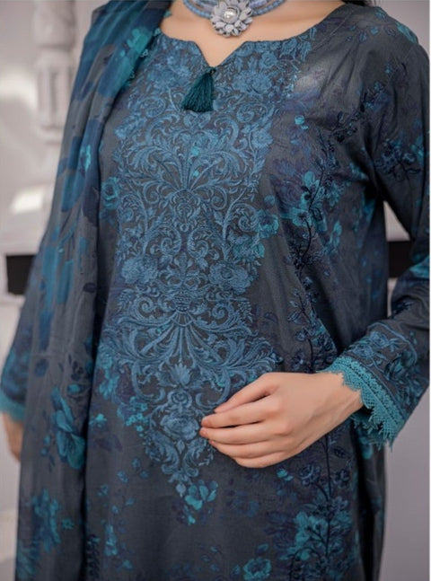 D-1877 3-PCS Embroidered Lawn Collection